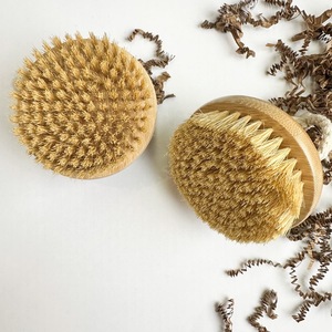 Custom Logo Wooden <strong>Handle</strong> Sisal Body <strong>Scrub</strong> <strong>Brush</strong> Natural Bamboo Sisal Bristle Dark Lotus Wood Shower Cellulite <strong>Brush</strong> for Body - Product Image 3
