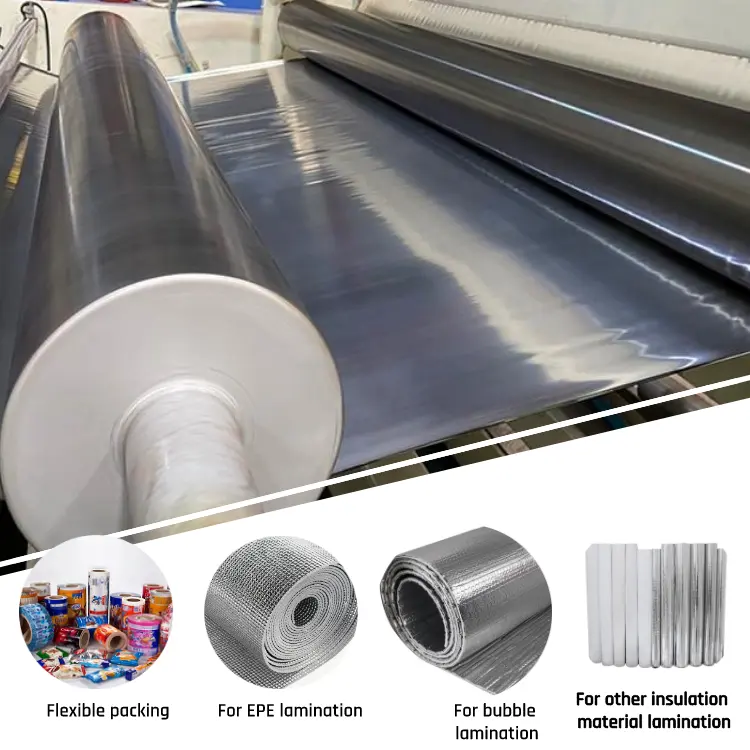 Reflecterende Mylar Pe/Pet/Vmpet/Ldpe Gemetalliseerde Thermische Plastic Folie Gecoate Aluminiumfolie Laminering