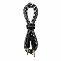 Câble audio professionnel OEM CH-G020 TS pour guitare, mâle-mâle, blindé en spirale, gaine en PVC, conducteur en cuivre sans oxygène, câble en tweed