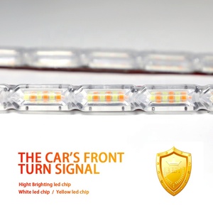 2pcs pha lê DRL Đèn <span class=keywords><strong>LED</strong></span> ban ngày chạy ánh sáng chảy lần lượt tín hiệu ánh sáng đèn pha màu trắng hổ phách đèn linh hoạt Xe <span class=keywords><strong>LED</strong></span> Strip - Product Image 5