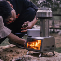 Estufa de Leña Desmontable de Acero Inoxidable Kawagebo Kamp (KK) con Ventana de Visualización, Ecológica y sin Humo