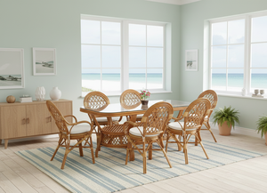 Ensemble de salle à manger en rotin carré moderne pour restaurants commerciaux, hôtels et utilisation en extérieur avec table longue - Product Image 5