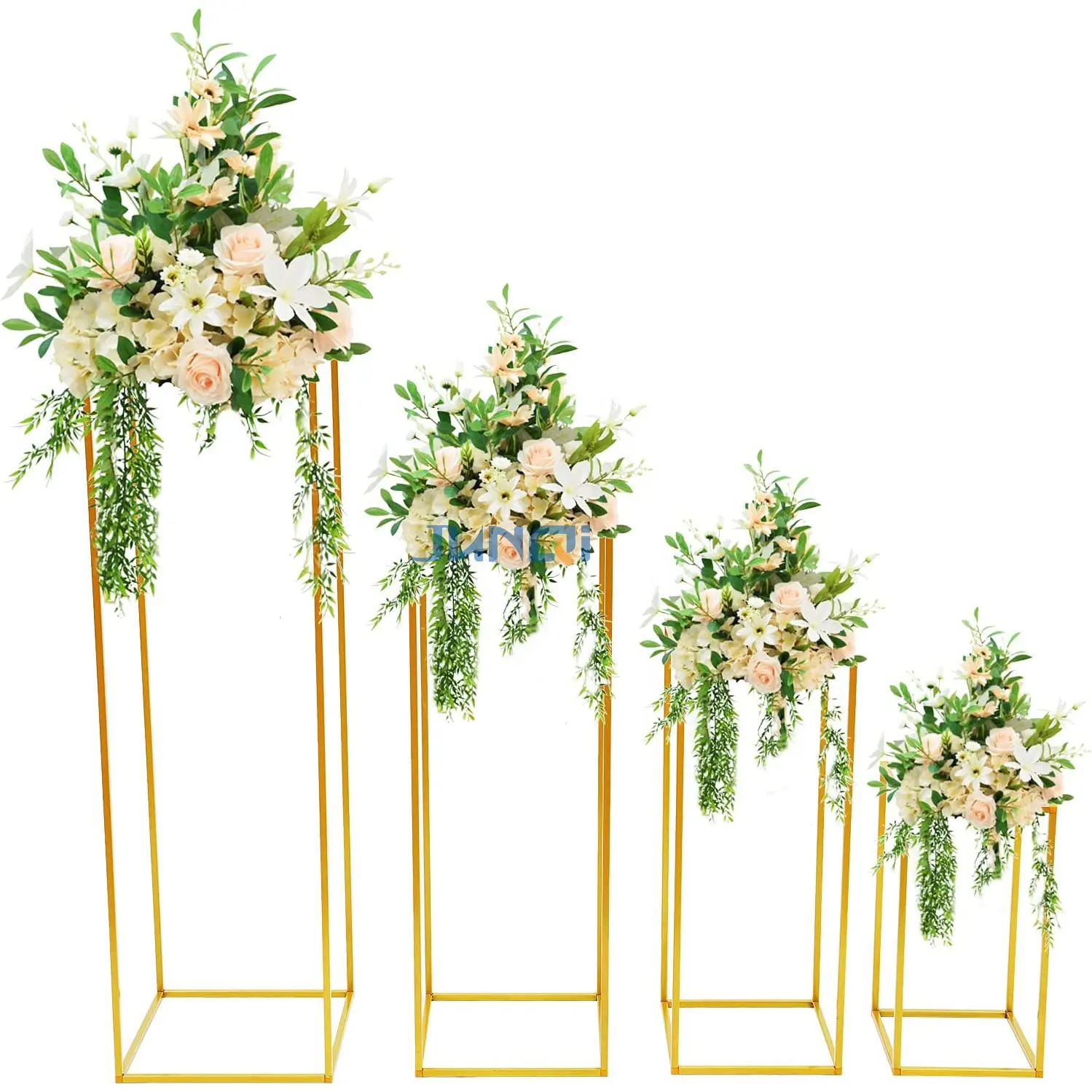 Lüks kristal çiçek standı düğün Centerpieces kat boyunda Metal çiçek düzenleme standı masa çiçek vazo