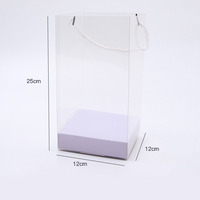 Vente en gros Boîte transparente en PVC pour macarons avec insert en carton Boîte cadeau pour tasse à fleurs en forme de tulipe Sac transparent en PVC levé à la main