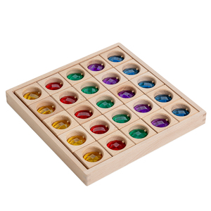 Hot Sale 25PCS Portable Transparent Gem Stack Toy Educational Wood Block Toys for Kids Factory Direct Sale Packed in Box - Product Image 2