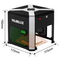 Graveur laser miniature WAINLUX K6, machine de gravure et de découpe laser CNC portable pour le bois, le cuir, le plastique, le marquage de logos DIY