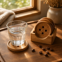 Sous-verres en bois faits à la main, résistants à la chaleur, de forme irrégulière, avec support, écologiques, pour la maison et la cuisine
