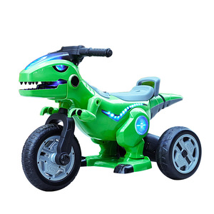 Coche de juguete eléctrico de dinosaurio para niños, triciclo de plástico con batería, luces y música para niños y niñas - Product Image 5