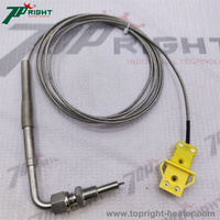 Capteurs de température à thermocouple de type K EGT pour sonde de température des gaz d'échappement avec filetages NPT de 1/8 pouce et connexion à pointe exposée