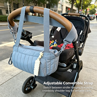 Organisateur de poussette et accessoires de grande taille avec sac isotherme, sac de rangement pour bonbons résistant à l'eau pour poussette de bébé, pour mamans
