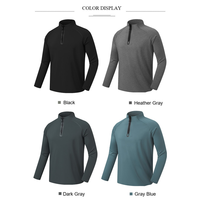 Haut d'entraînement à col montant et demi-zip pour homme, à manches longues, séchage rapide, pull athlétique, 4 couleurs, M-4XL, marque privée OEM