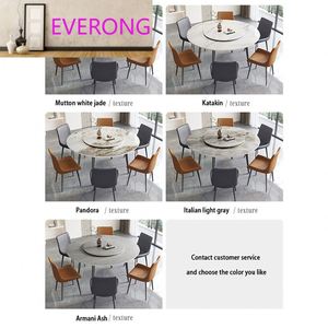Table à manger nordique extensible en dalle <span class=keywords><strong>de</strong></span> roche, carrée et <span class=keywords><strong>ronde</strong></span>, en marbre blanc d'Italie, avec ensemble <span class=keywords><strong>de</strong></span> chaises - Product Image 2