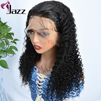 Perruque Afro cheveux naturels Jerry bouclés, Hd 13*4, pre-plucked, sans colle, haut de gamme, pour femmes noires, 100% cheveux humains, vente en gros
