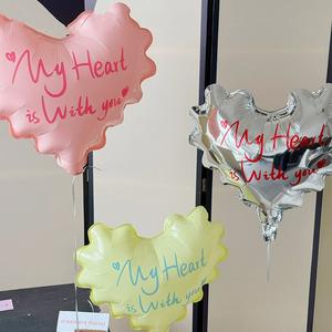 بالونات قلب متموجة من الفويل لتزيين حفلات أعياد الميلاد وحفلات الزفاف وعيد الميلاد وعيد الحب وحفلات الكشف عن جنس المولود - Product Image 5