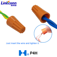 Connecteur de câblage rond OEM P4H orange avec boîtier ABS à visser pour connexions électriques