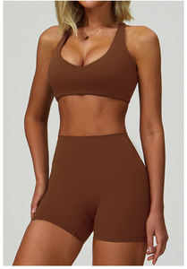 Venditore Esperto Completo Personalizzato da Donna per Yoga e Fitness con Crop Top a Maniche Lunghe e Pantaloni Set da <span class=keywords><strong>Palestra</strong></span> Antiurto per Signora - Product Image 2