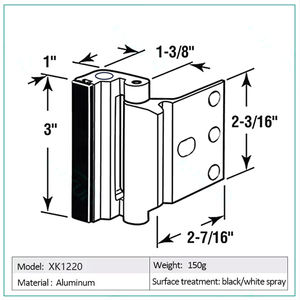 एल्यूमीनियम बाल प्रमाण घर सुरक्षा दरवाजे धातु सुदृढीकरण 3 "लॉक सिलेंडर 800 एलबीएस प्रभाव प्रतिरोध स्विंग दरवाजे के अंदर की ओर - Product Image 3