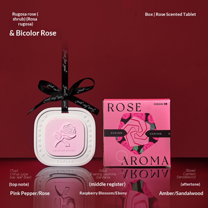 น้ำหอมปรับอากาศในรถยนต์ กลิ่นกุหลาบ แบบแขวน ทำจากเซรามิกยิปซัม ชุดของขวัญหินอโรมาเธอราพี - Product Image 2