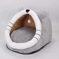 2023 gros doux luxe intérieur coussin de couchage mignon rond en peluche étanche maison chats chat lit grotte moderne chat lit