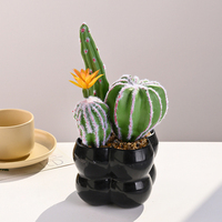 Plante artificielle en pot, cactus miniature de 25 cm, en soie, pour décoration intérieure, accessoire de photographie, fleur de mariage