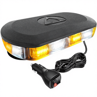 Barre lumineuse de secours sur le toit, 72 LED ambre/blanc, mini balise de sécurité, clignotant d'avertissement, 12-24V, base magnétique