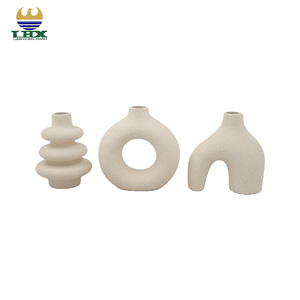 मूर्तिकला रेत-ग्लेज़ेड सिरेमिक vases का निर्माता सेट यू-आर्क और रिपल आकार देता है, नेडोरिक न्यूमलिस्ट होम डेकोर फूल <span class=keywords><strong>vase</strong></span> - Product Image 6