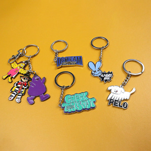 Chinese Wholesaler Custom Metal Cartoon Anime Character Keychain Vintage Fashion Coin Holder High Quality Zinc Alloy Keyring