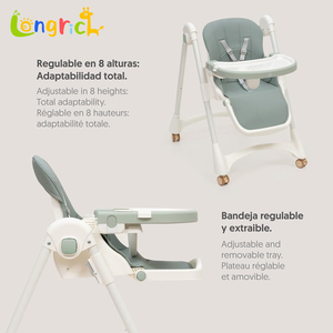 Chaise d'alimentation multifonctionnelle 3 en 1 pour bébé Chaise de salle à manger Silla De <span class=keywords><strong>Bebe</strong></span> Siège balançoire pliable Chaise haute luxueuse pour bébé - Product Image 6