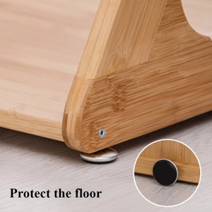 Mesa de centro de bambú con ruedas, color natural, mesa auxiliar multifuncional con almacenamiento para sala de estar - Product Image 4