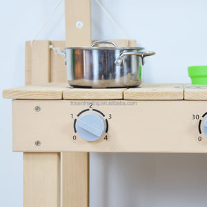 Cocina de Jardín de Madera con Pizarra, Fregadero, Utensilios y Estantes de Almacenamiento - Cocina de Juego para Niños para el Patio Trasero, para Juegos Imaginativos - Product Image 3