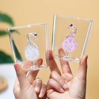 Gobelet en verre ménager 3D creux créatif résistant aux hautes températures, en borosilicate de haute qualité, style INS, disponible en usine