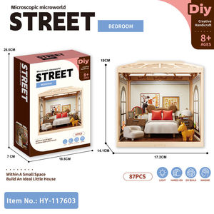 Micro World - Kit de Montaje de Dormitorio en Miniatura con Luces, Decoración del Hogar, Juego de Imitación, Juguete Educativo para Niños y Adultos - Product Image 4
