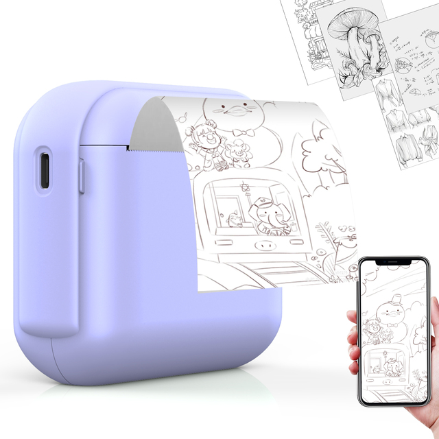 Mini Portable Pocket Mobile Thermal Printer Smart Inkless Printing Stickers Label Photo Wireless Printer