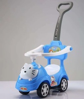 Voiture à pédales mini pour bébé à prix abordable, avec klaxon, volant, musique, jouet en plastique pour enfants de 1 à 4 ans avec barre de poussée