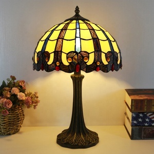LongHuiJing for Style Dome Flexible AC Powered 12 Inch Vintage Stained Glass Table Lamp Desk <b>Light</b> Creative Art Home Decor - Product Image 5