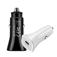 Pengisi Daya Mobil USB C PD 20W Pengisian Cepat, Adaptor Cepat untuk iPhone, Adaptor Catu Daya 5V/2A