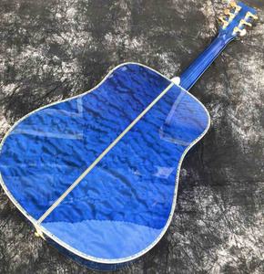 41 "agua ondulación Arce abulón ébano diapasón azul abeto superior tipo D guitarra acústica con 2 pastillas dobles EMS envío gratis - Product Image 2