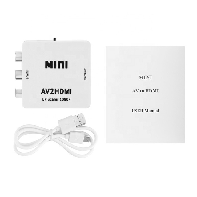 High Quality HD 1080P AV2HDMI Video Converter Adapter AV Cvbs RCA 3RCA Input to HDMI Output Video Converter Adapter Switch Box