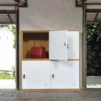 Armoire de rangement métallique verrouillable MECOLOR moderne à 4 portes pour la maison, la salle de sport, le bureau, l'atelier, la cuisine, l'extérieur, l'école, le supermarché