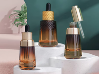 Flacon compte-gouttes en verre haut de gamme de 30 ml, conique, pour huiles essentielles, sérum d'ananas, contenant cosmétique avec lumière, vente en gros