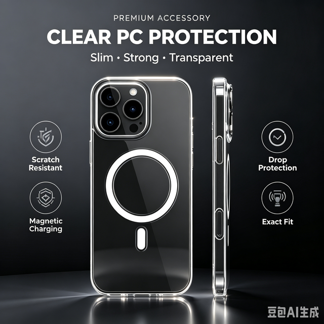 Premium Crystal Clear Hard PC Magnetic Case for iPhone Ultra Slim Shock Resistant Transparent Mobile Phone Cover
