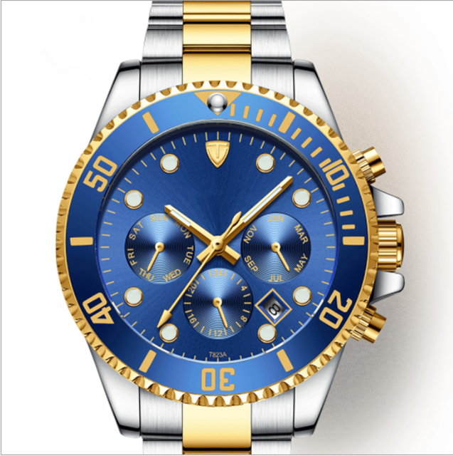 2021 Multi-functional Stainless Steel Men Watch Luxury Two-toned Automatic Watch Custom Made Quality Time Piece
