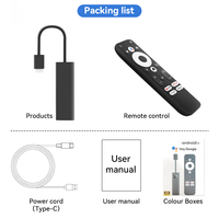 Chrome Cast dengan Google TV Live Tv Gratis Amlogic S905Y4 4K Android Tv Stick dengan Google Certified 4K Box