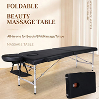 Table de massage professionnelle pliante portable en acier inoxydable léger pour les soins des cils et les massages