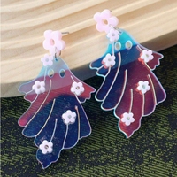 Halloween acrylique fantôme esprit chauve-souris goutte boucles d'oreilles pentagramme coloré mode pour les femmes à la mode accessoire Bijoux Bijoux