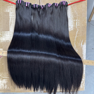 Extensions de cheveux humains lisses et raides, cuticules alignées, vente en gros directe d'usine - Product Image 5