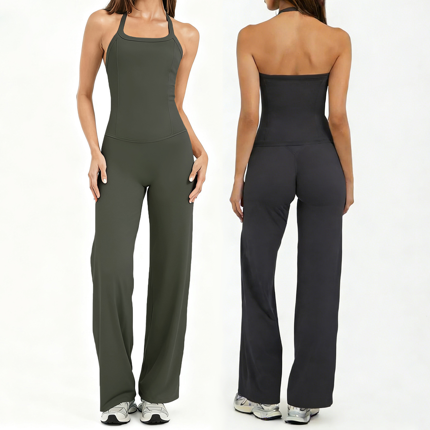 XW-ABX8002 Breathable Quick Dry Women's Gym Fitness Sportswear Backless Square Neck Front Top Solid Soft Skin-Friendly Yoga Wear