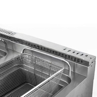 Multifunktionale 21L+21L Elektrische Fritteuse für Hotelküchen, Große Doppelbehälter-Fritteuse für Gewerbliche Nutzung