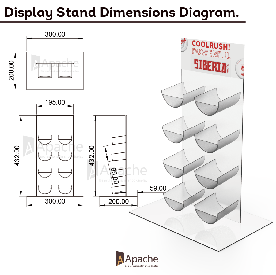 Apache Custom Acrylic Counter Mouth Tobacco Display Stand for Smoke Shop — view 2