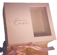 2025 nuevo Pulida texto personalizado impreso de gama alta lujo Rosa flor embalaje cuadrado papel cartón caja de regalo magnética